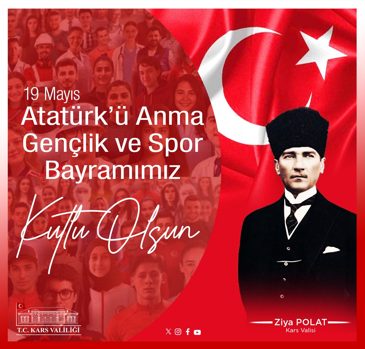 Valimiz Ziya Polat'ın Atatürk'ü Anma Gençlik ve Spor Bayramı Mesajı